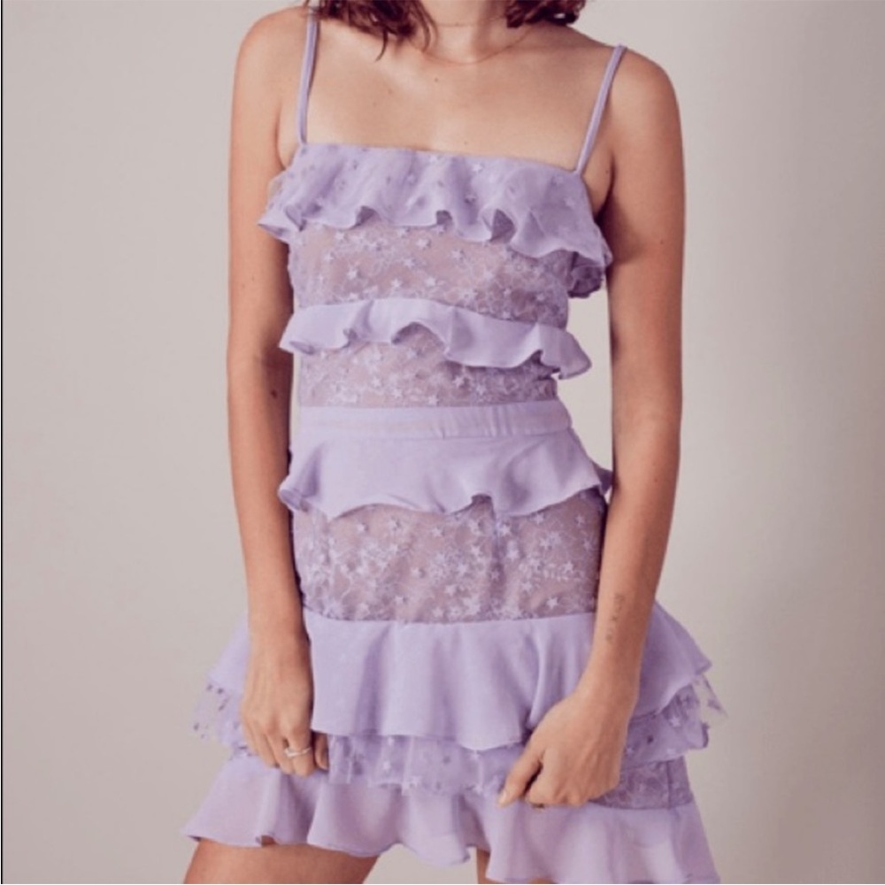 For Love and Lemons Cosmic Tiered Ruffle Dress